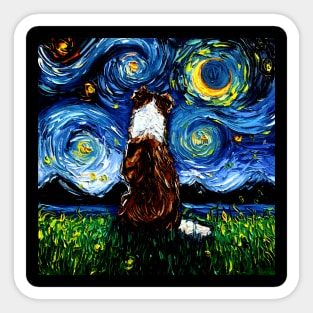 Border Collie Night 3 (Brown) Sticker